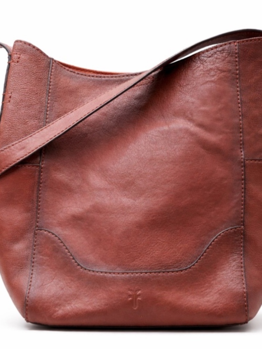 NWT Frye Leather Side Pocket Hobo Bag in Cognac 34DB323